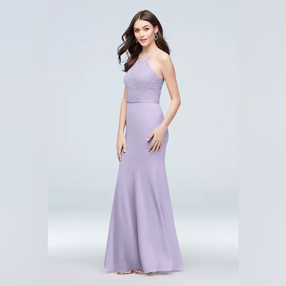 David’s Bridal High Neck Bridesmaid Dress